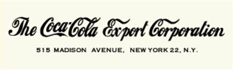 THE COCA COLA EXPORT CORPORATION .